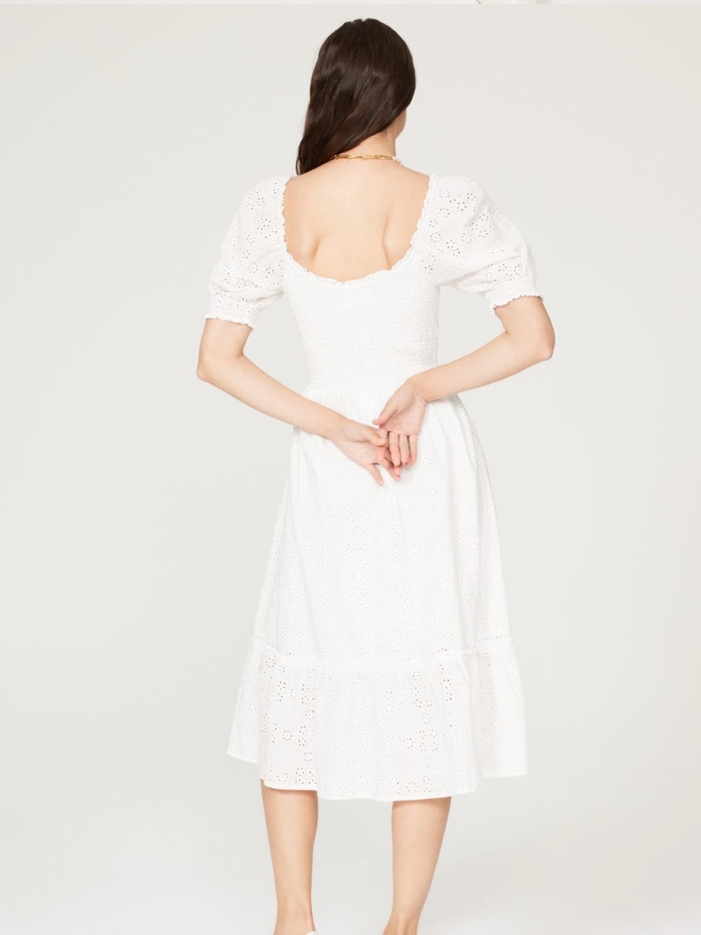 Hill House White Eyelet Louisa Nap Dress XS - Picture 2 of 6